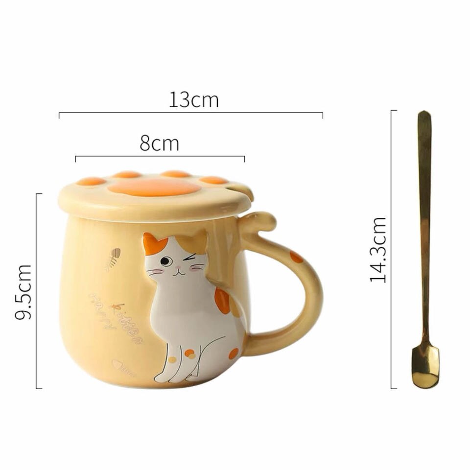 Mug Chat Mal Luné Couvercle Pattes