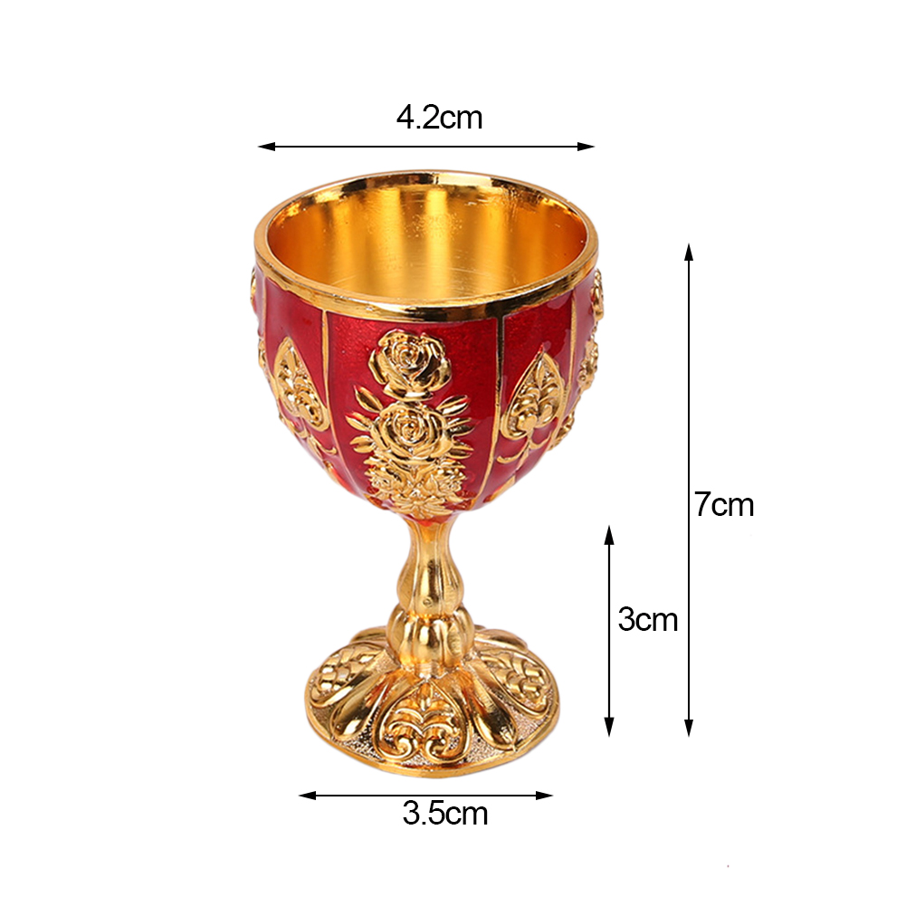 Mug Médiéval Doré et Rouge À Pied