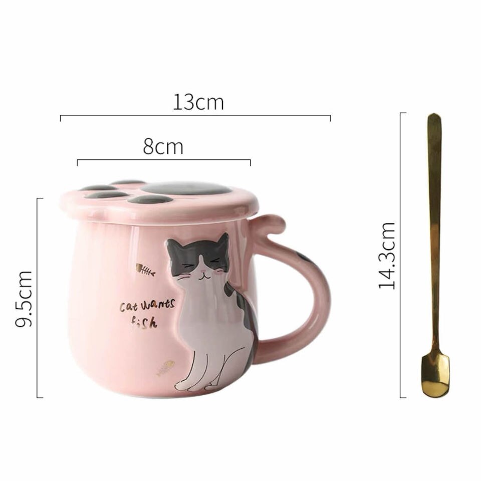 Mug Chat Mal Luné Couvercle Pattes