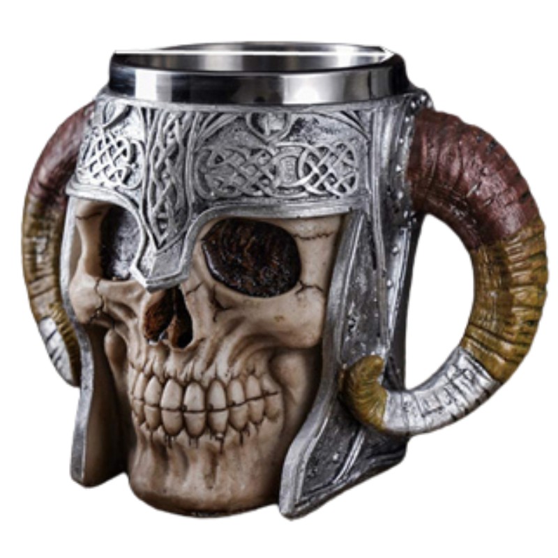 Mug Tête De Mort Casque À Cornes