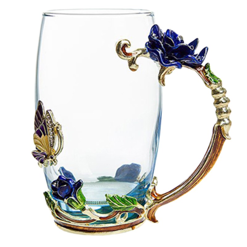 Mug Émaillé Vintage Fleuri