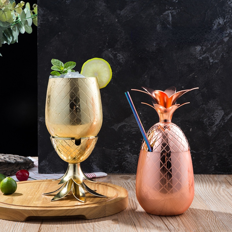 Verre Cocktail Ananas Coloré
