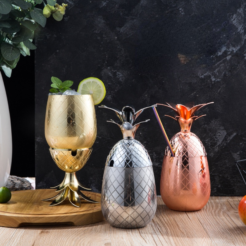 Verre Cocktail Ananas Coloré