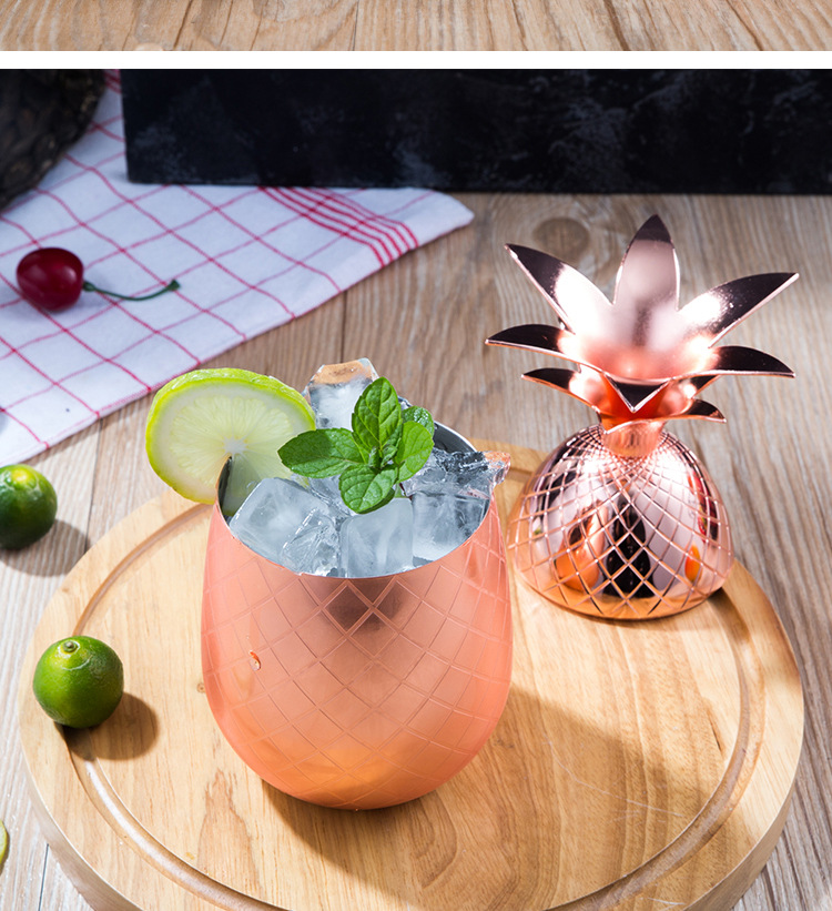 Verre Cocktail Ananas Coloré