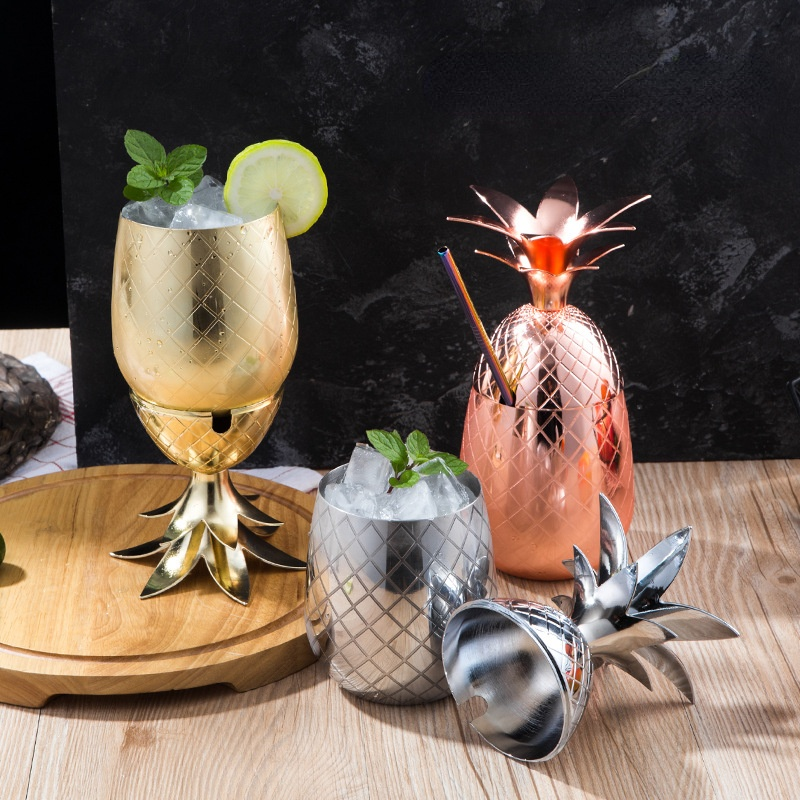 Verre Cocktail Ananas Coloré