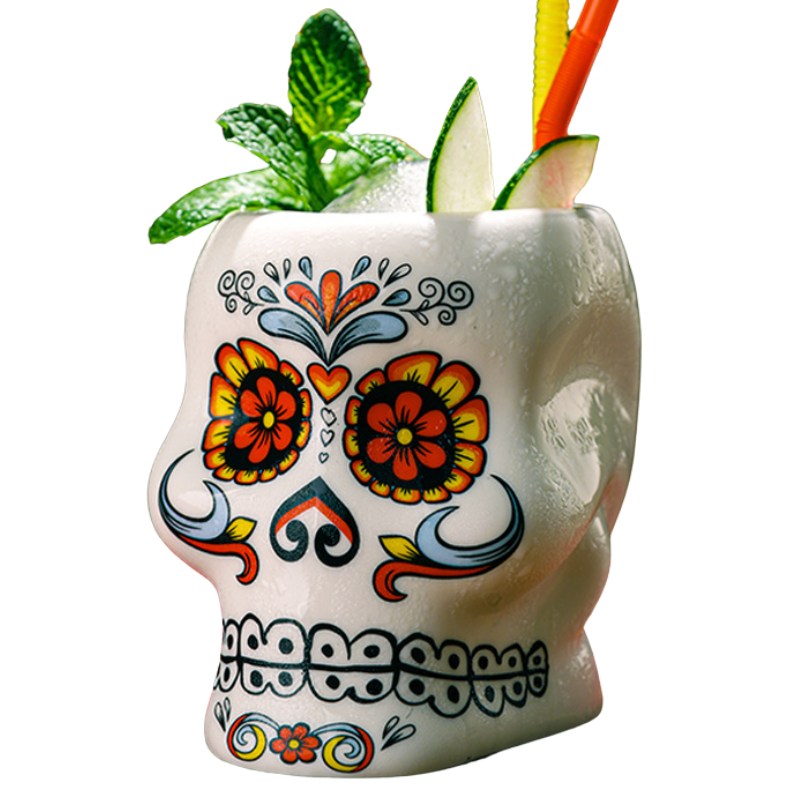 Verre Cocktail Calavera Coloré