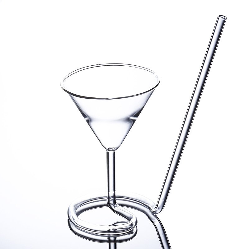 Verre Cocktail Coupe avec Paille