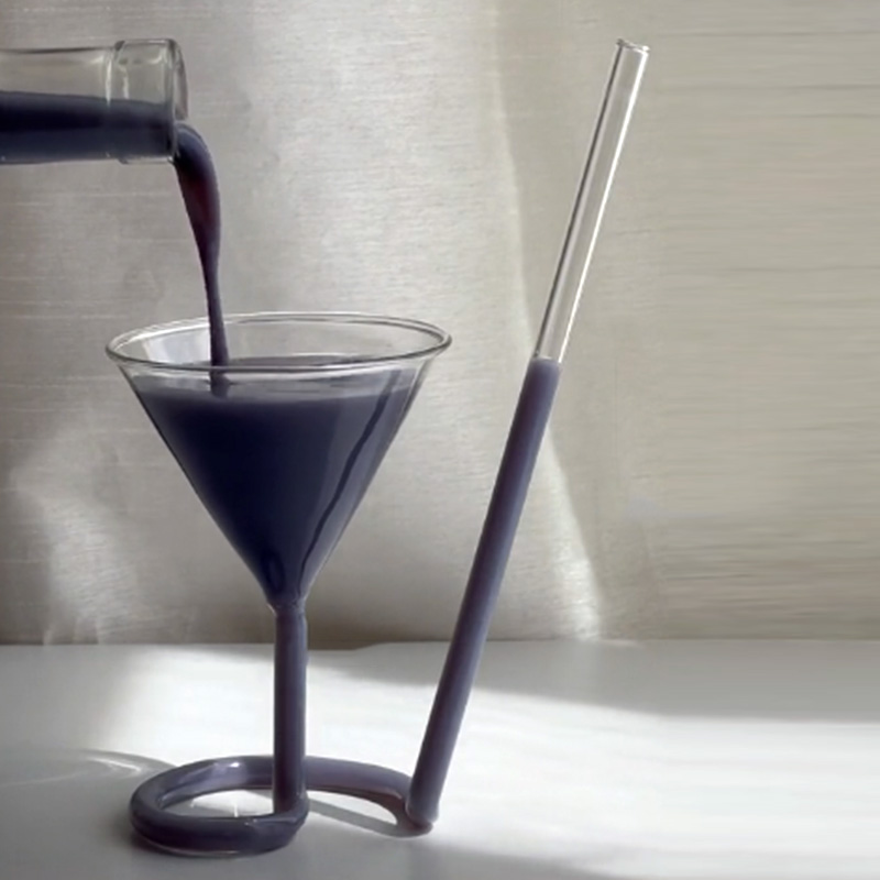Verre Cocktail Coupe avec Paille