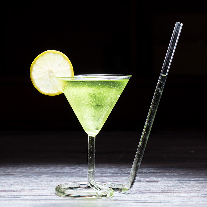Verre Cocktail Coupe avec Paille