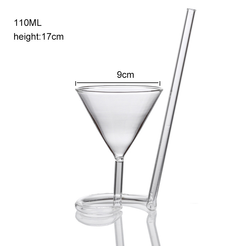 Verre Cocktail Coupe avec Paille