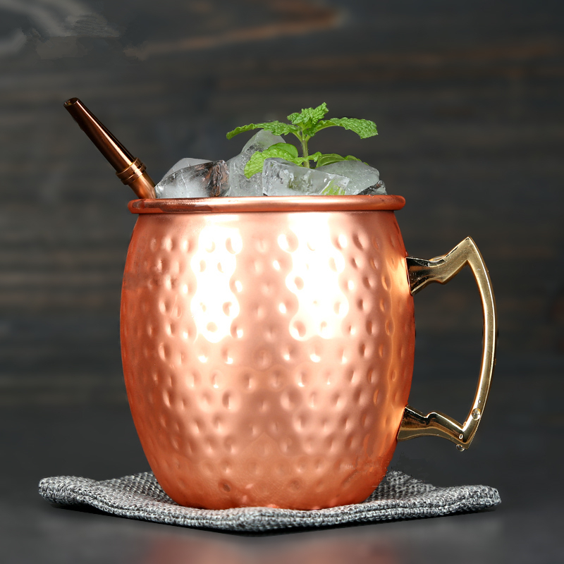 Verre Cocktail Cuivre Anse Dorée
