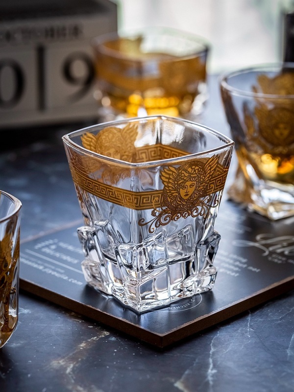 Verre Whisky Médusa Doré