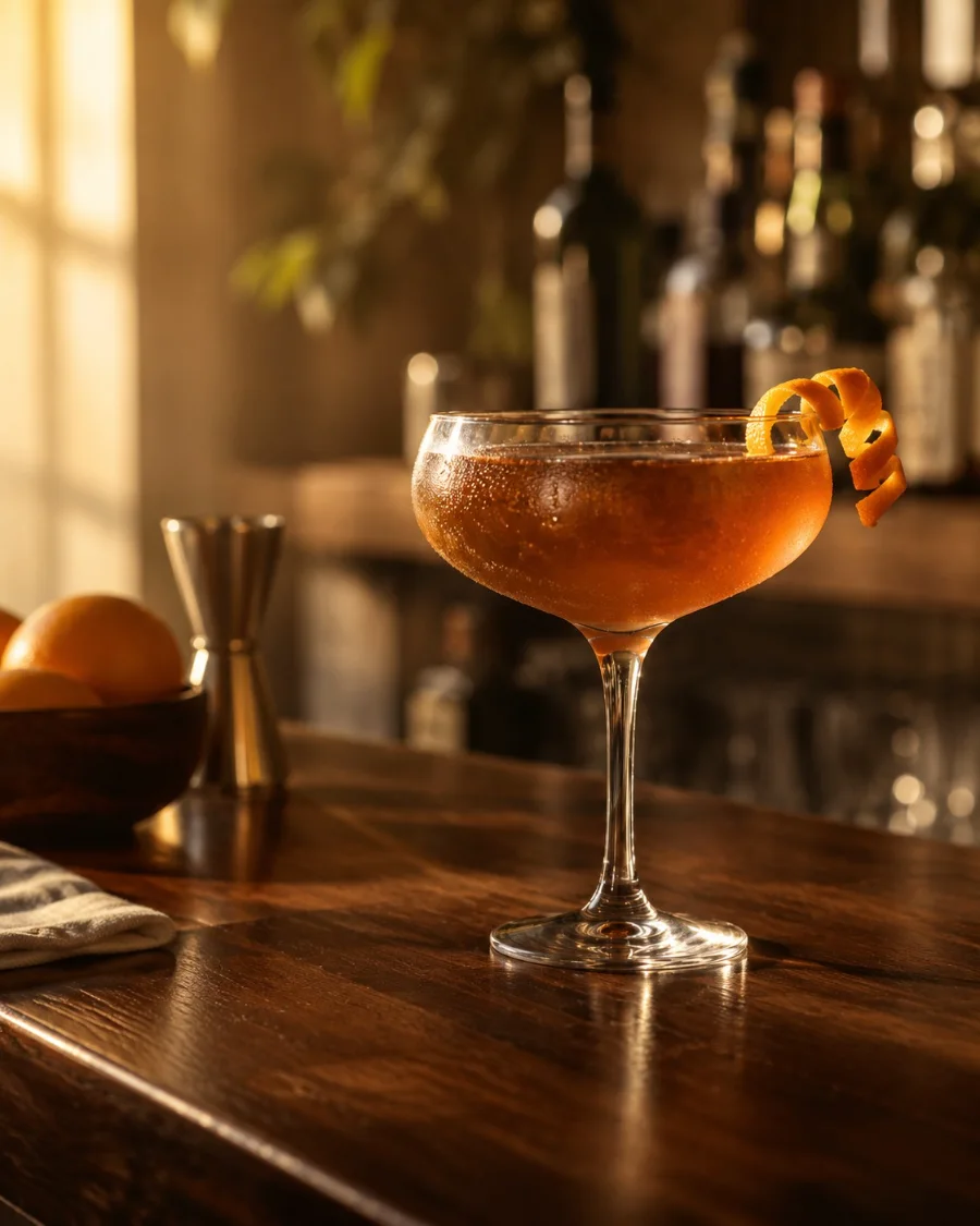 Cocktail servi dans un verre à pied